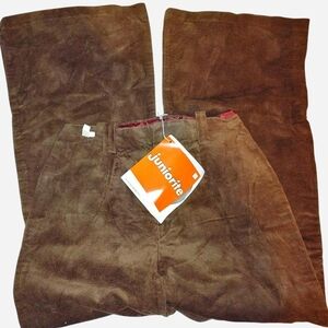 Juniorite Brown Faux Suede Flared Pants